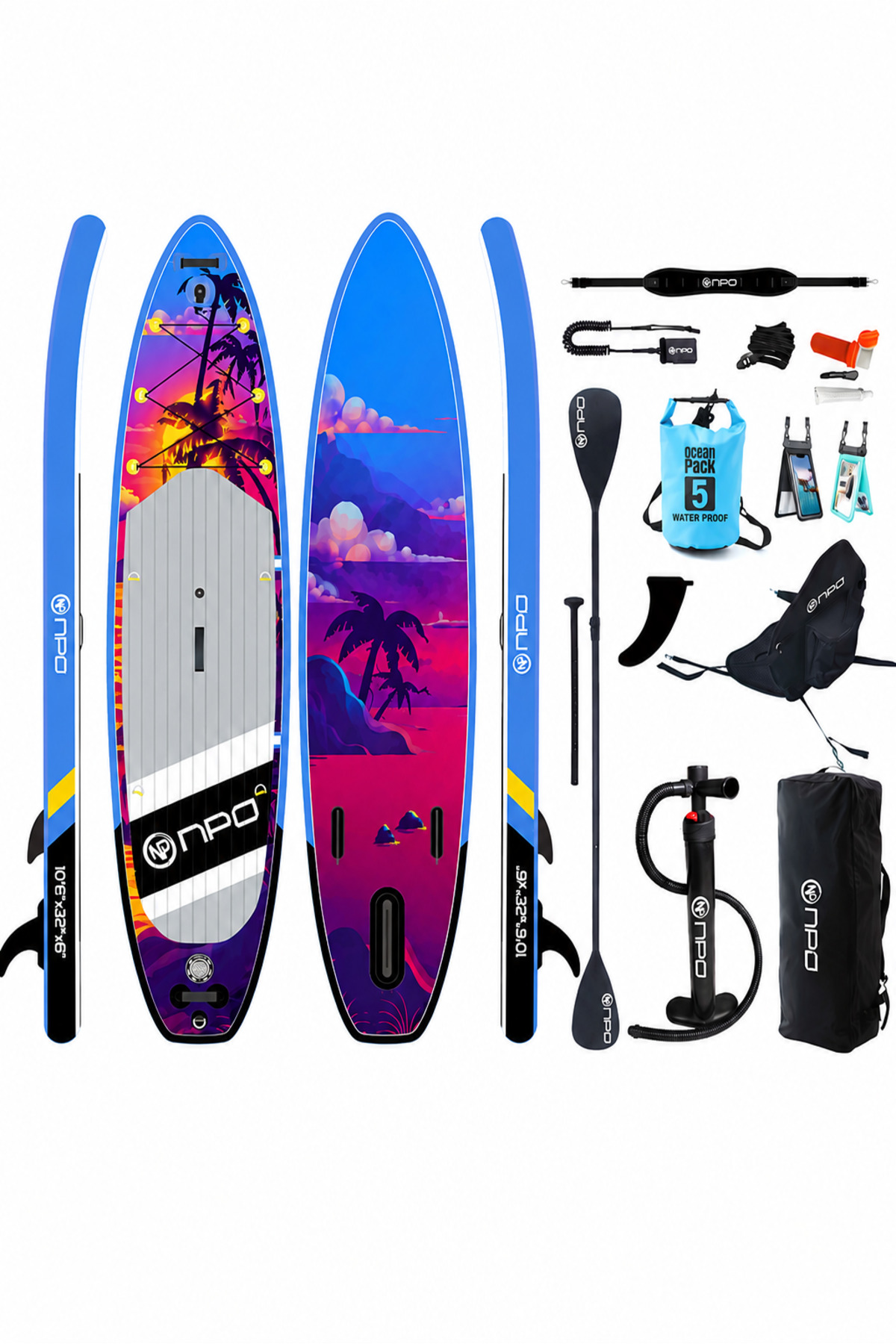 NPO Sunset Palm 320x81x15cm Şişme Premium SUP Paddle Board 148kg