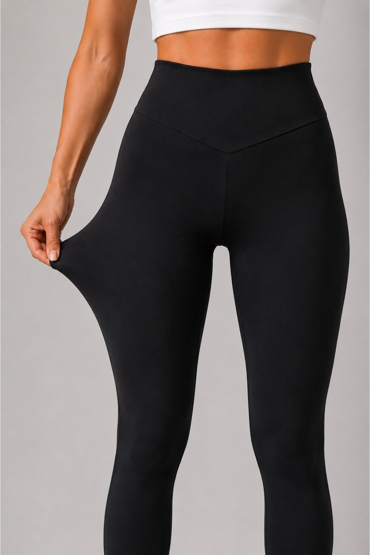 Grenj Fashion Siyah Dalgıç Extra Yüksek Bel Toparlayıcı Spor Tayt görsel 3