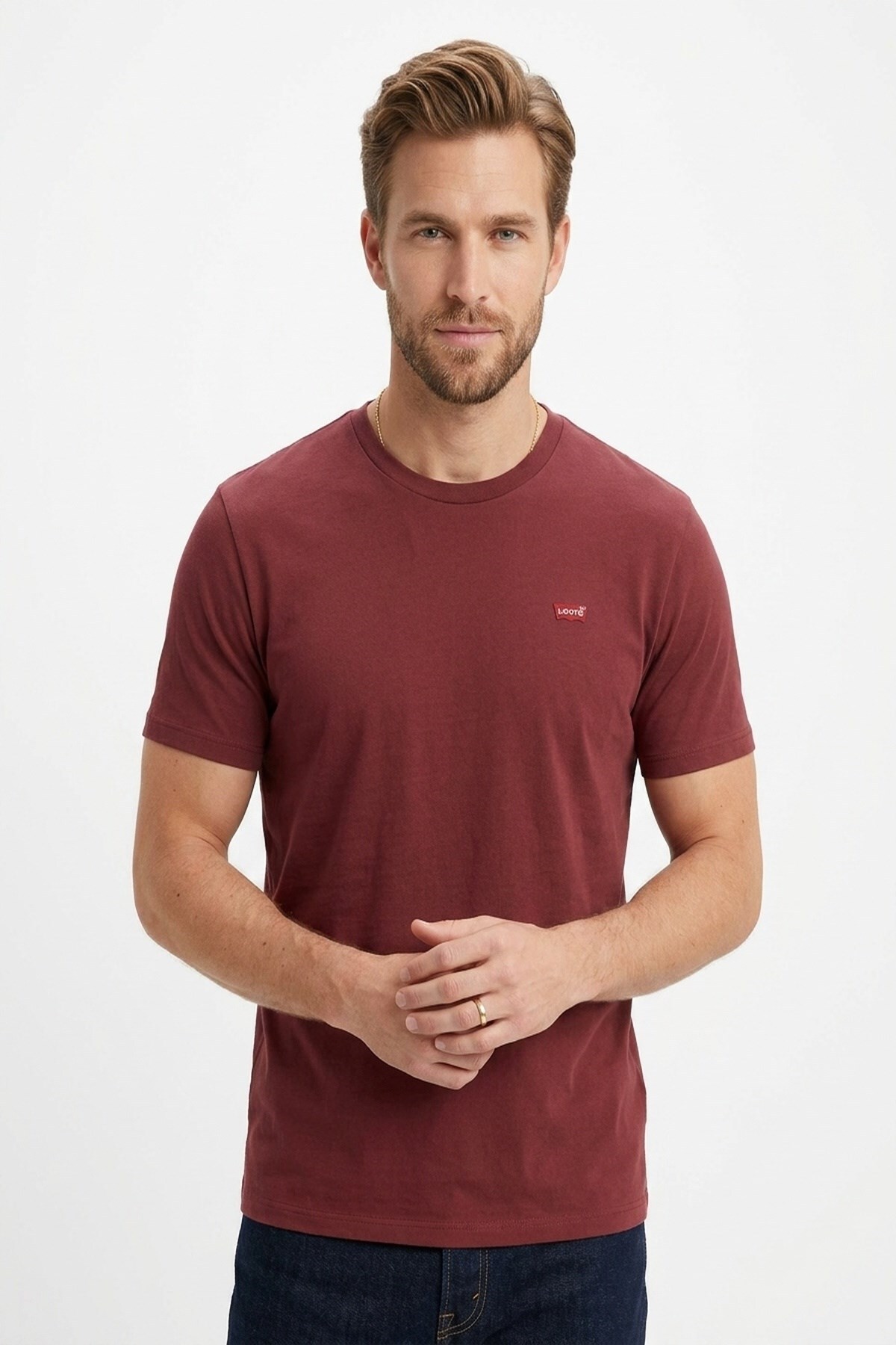 تی‌شرت نخی ساده مردانه سرمه‌ای - 008BT-0002 لیوایز تی شرت Levi's