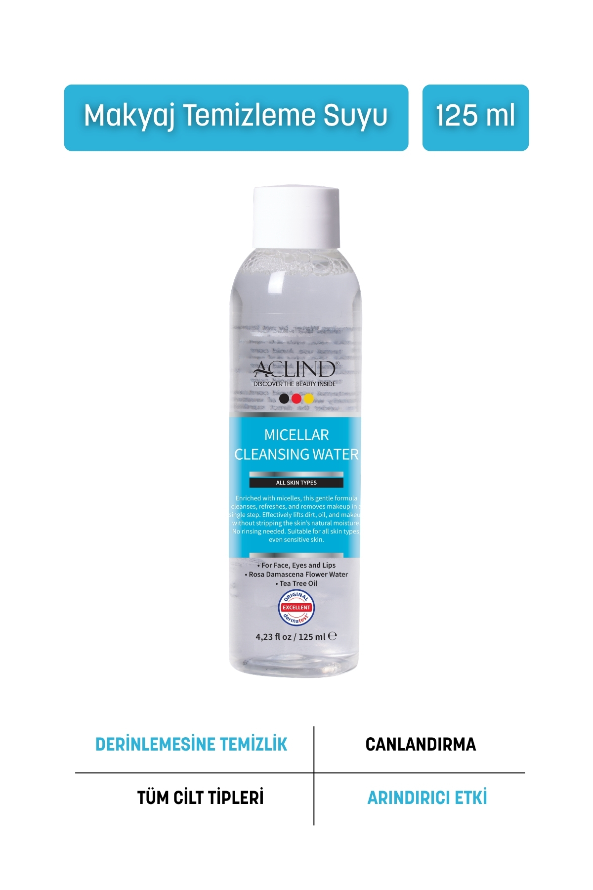 Aclind Micellar Cleansing Water Makyaj Temizleme Suyu 125 ml — 8093482395085