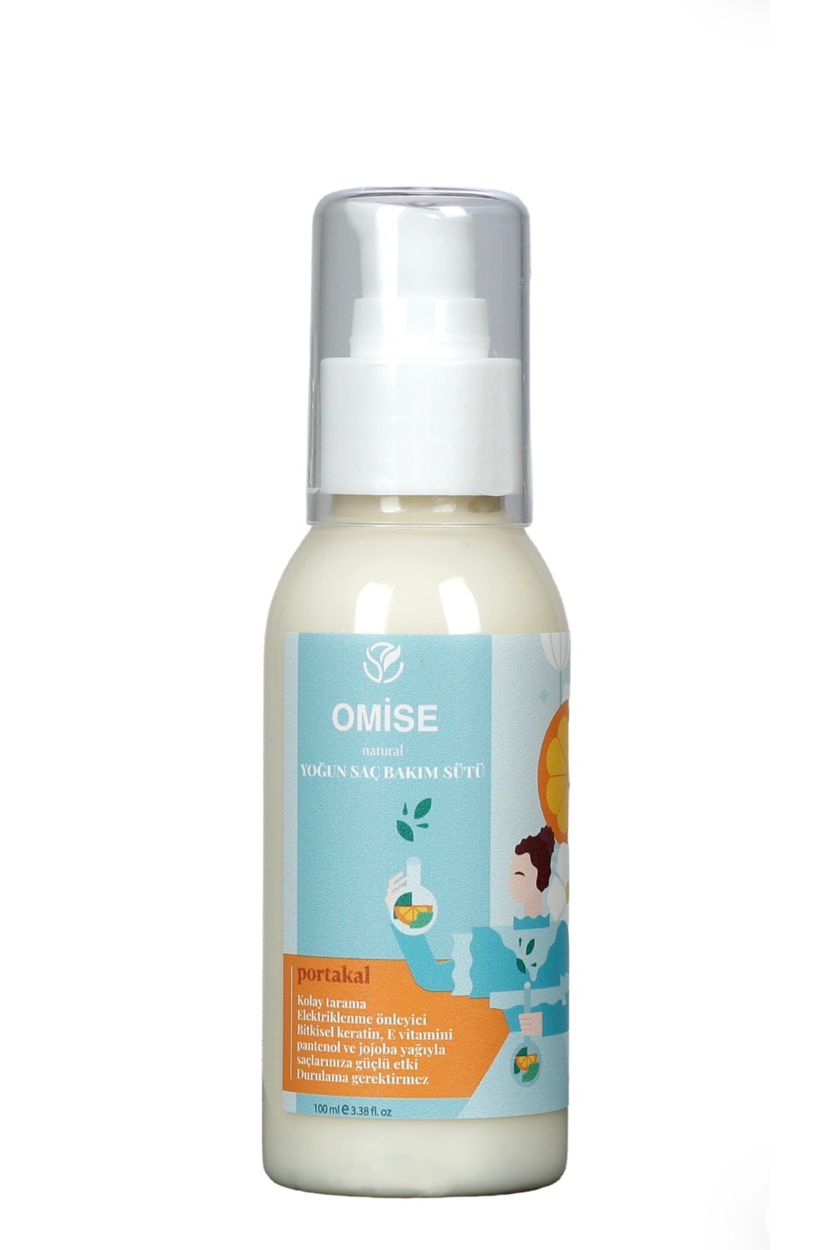 Omise natural Yoğun Saç Bakım Sütü Portakal 100ml | Kolay Tarama & Elektriklenme Önleyici — 005