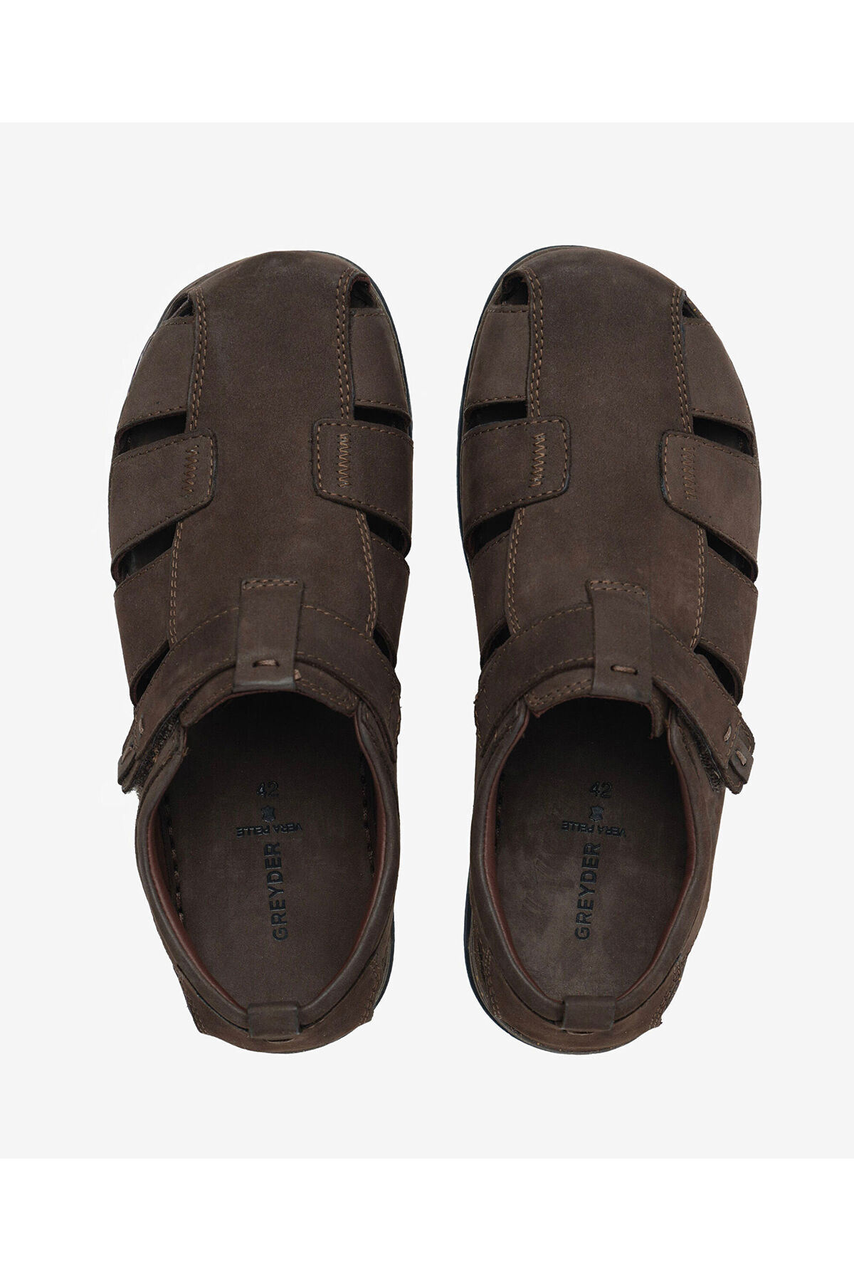 Greyder Erkek Kahverengi Nubuk Hakiki Deri Sandalet 6Y1CS64806 görsel 5