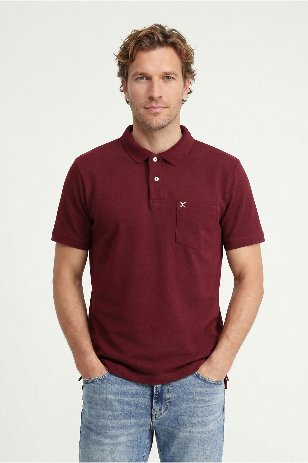 Kiğılı Polo Yaka Regular Fit Cepli Nakışlı %100 Pamuk Tişört