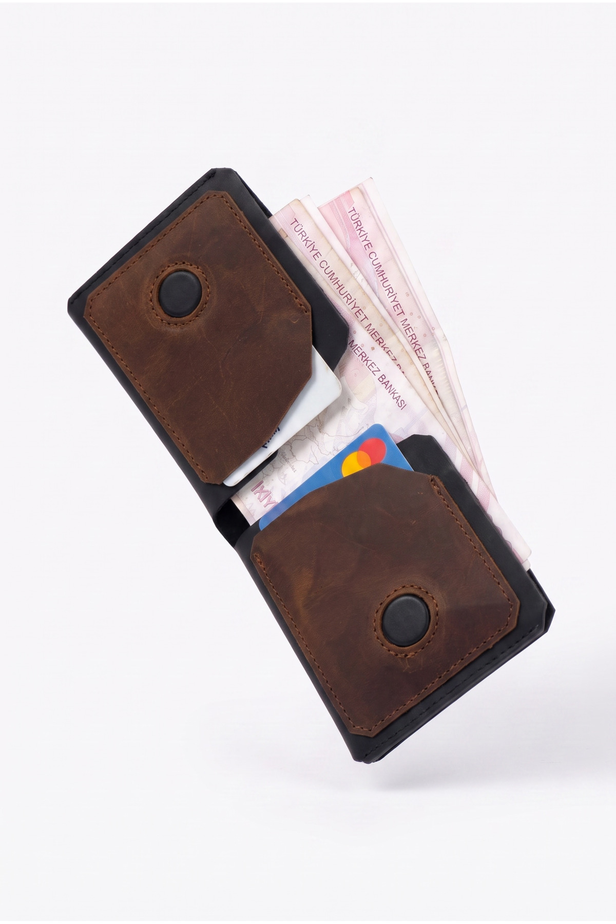 BeeBlack %100 Hakiki Deri CLARK Model Erkek Cüzdan - Mıknatıslı Şık Minimalist Cüzdan