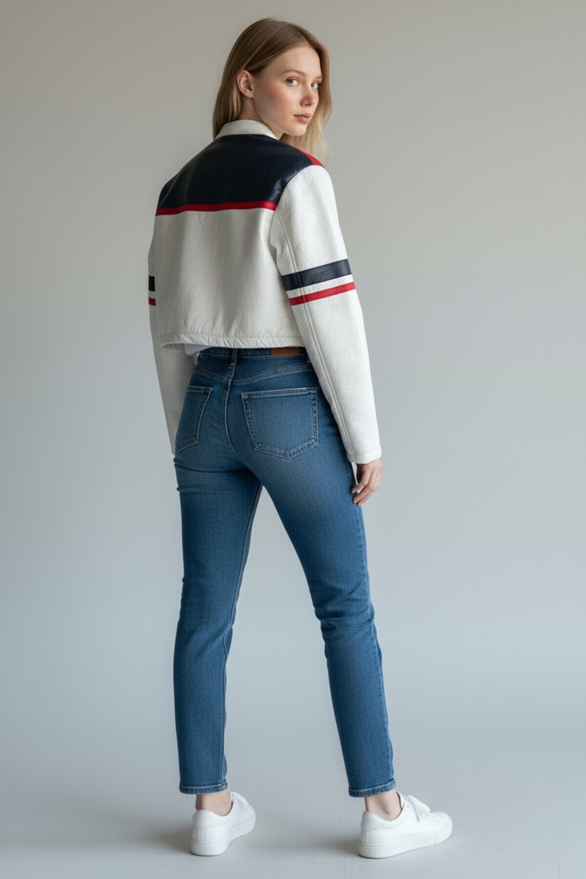 Maris Kadın Deri Detaylı Street Style Ceket görsel 5