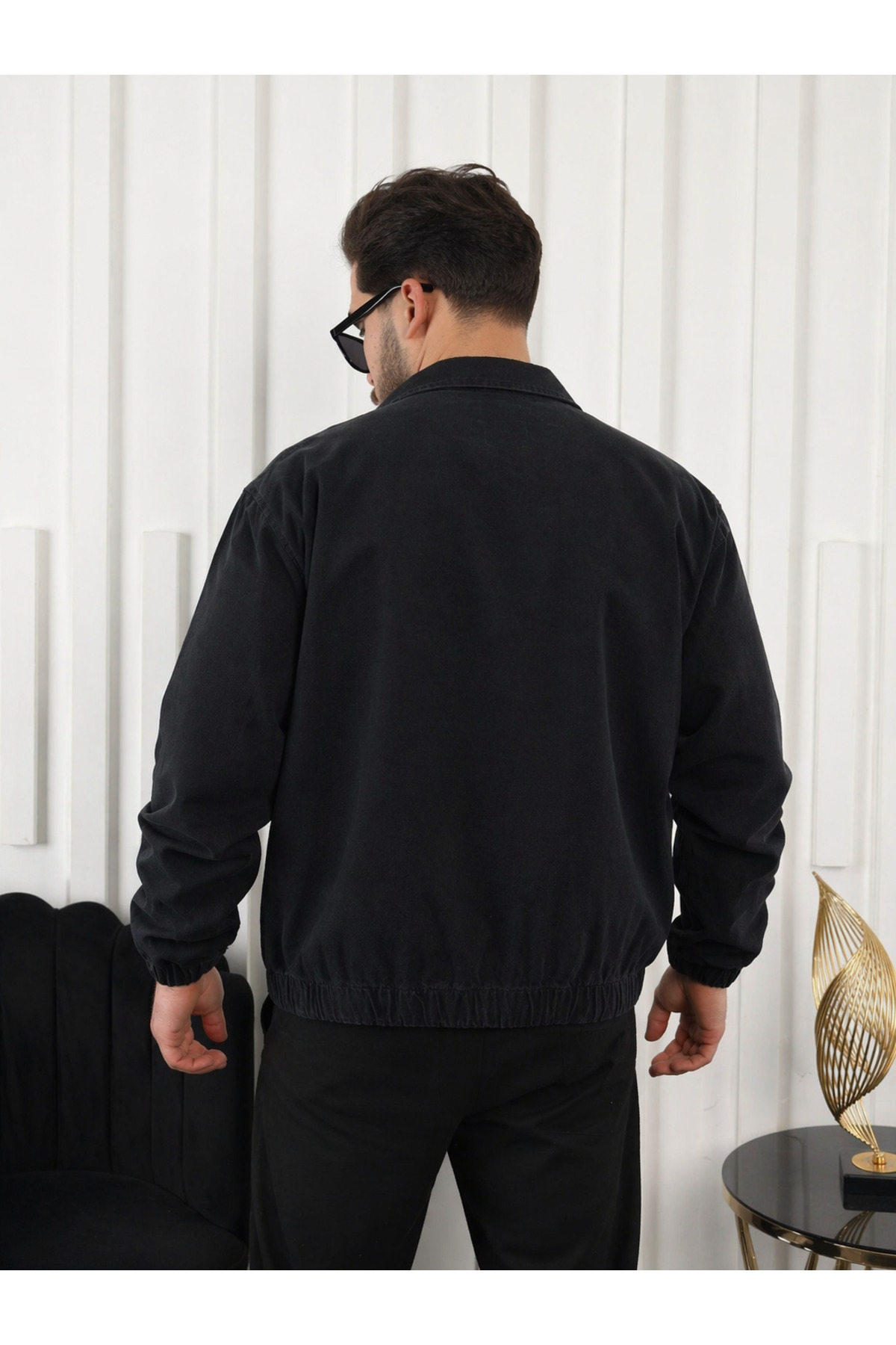 comstar Erkek Mevsimlik Premium Siyah Oversize Bomber Ceket görsel 5