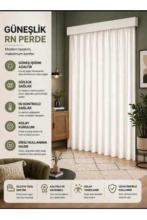 Karasi saten güneşlik perde |1. Kalite Elegant kumaş | Tavsiye edilen ( pilesiz)