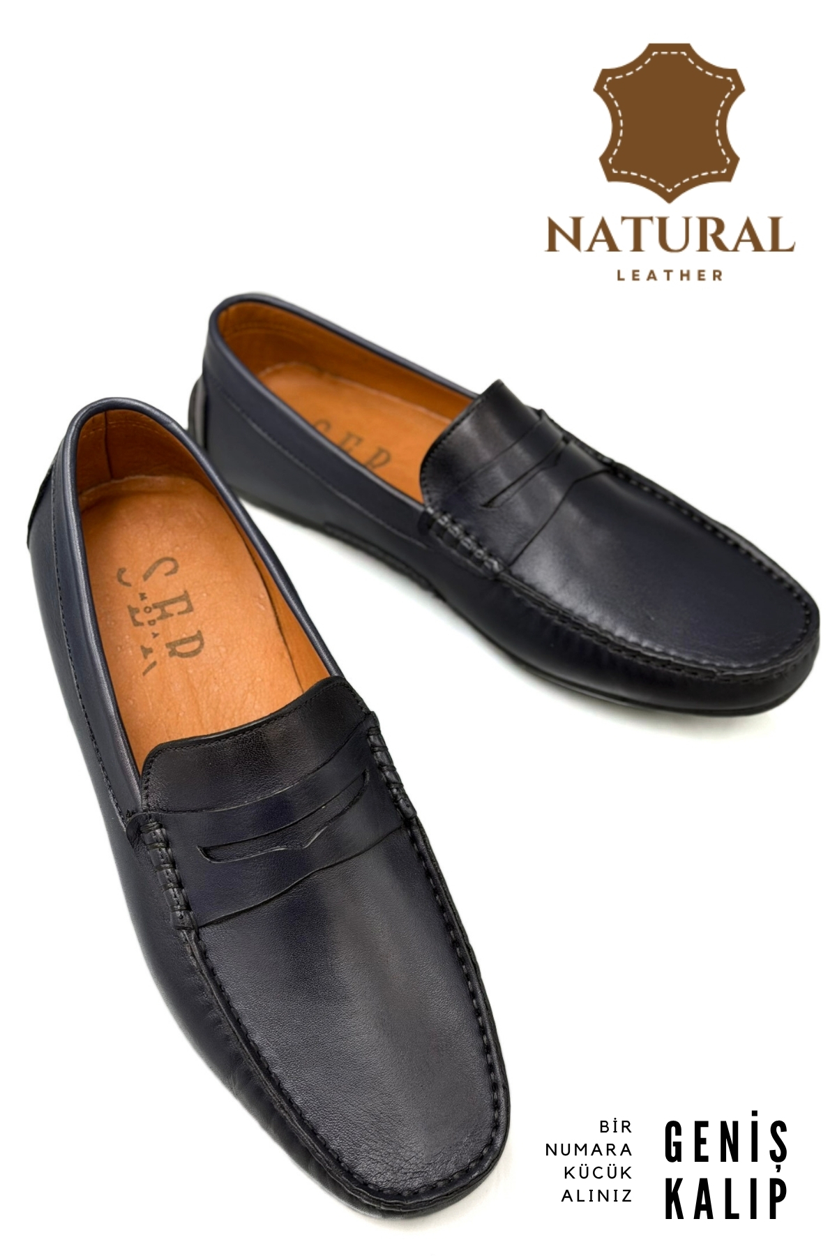 sermoda Erkek Loafer - Hakiki Deri Rok Loafer Erkek Ayakkabı Lacivert görsel 5