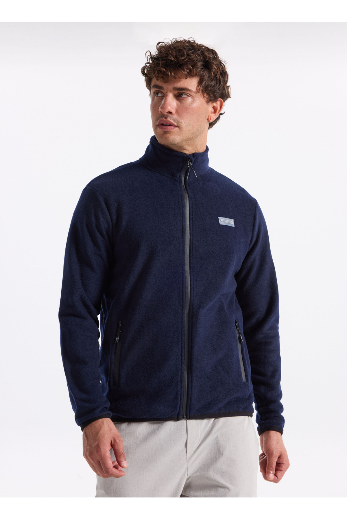 Discovery Expedition Düz Lacivert Erkek Polar Sweatshırt D4WM-SWT3994