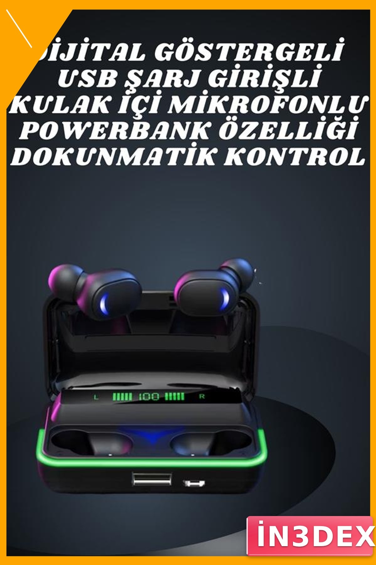 Kulak İçi Bluetooth Kulaklık 300mAh Uzun Pil Ömrü Siyah