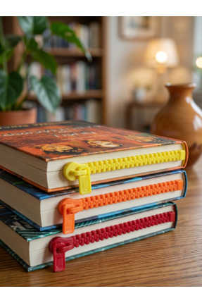 mekatris3d Mekatris Eğlenceli Fermuar Tasarımlı Dekoratif Kitap Ayracı 2'li (...