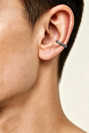 Pure Love ATELIER Antrasit Erkek Earcuff Küpe