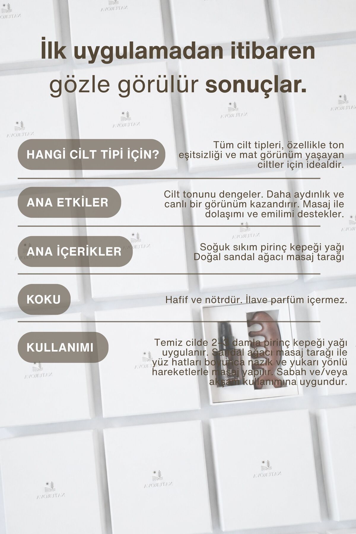 Cam Cilt Rutini No.02 Pirinç Kepeği Yağı + Sandal Ağacı Masaj Tarağı — camcilno2 — تصویر 6 از 8