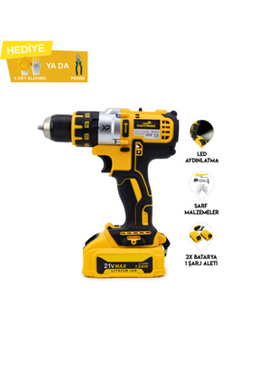 DAWREK Dawreek 10 mm DWD5P Çelik Mandren Darbeli Vidalama 21 V 3 Ah Li-On Akü