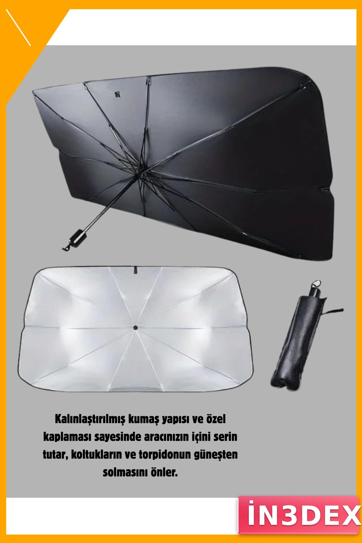 Ayarlanabilir Ön Cam Güneşliği 360° Döner UV Korumalı Araç Güneşlik