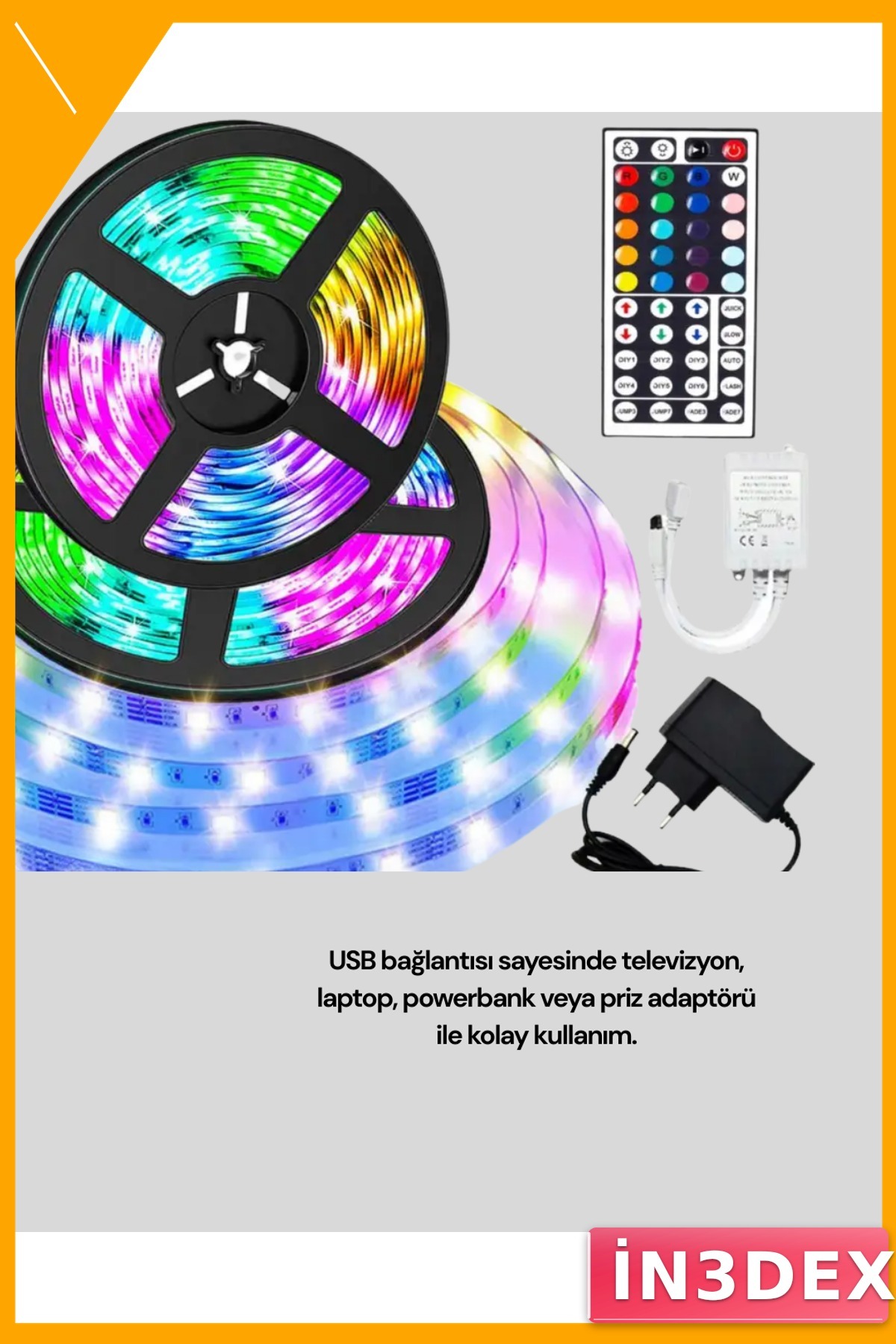 10 Metre Sese Duyarlı RGB Şerit LED Akıllı Bluetooth Kontrollü