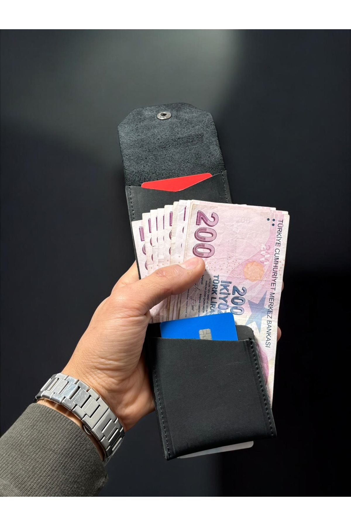 NZCLUB %100 Hakiki Crazy Dana Derisi Çerçeveli Minimalist Cüzdan Para Portföyü Kaliteli Kartlık Cüzdan