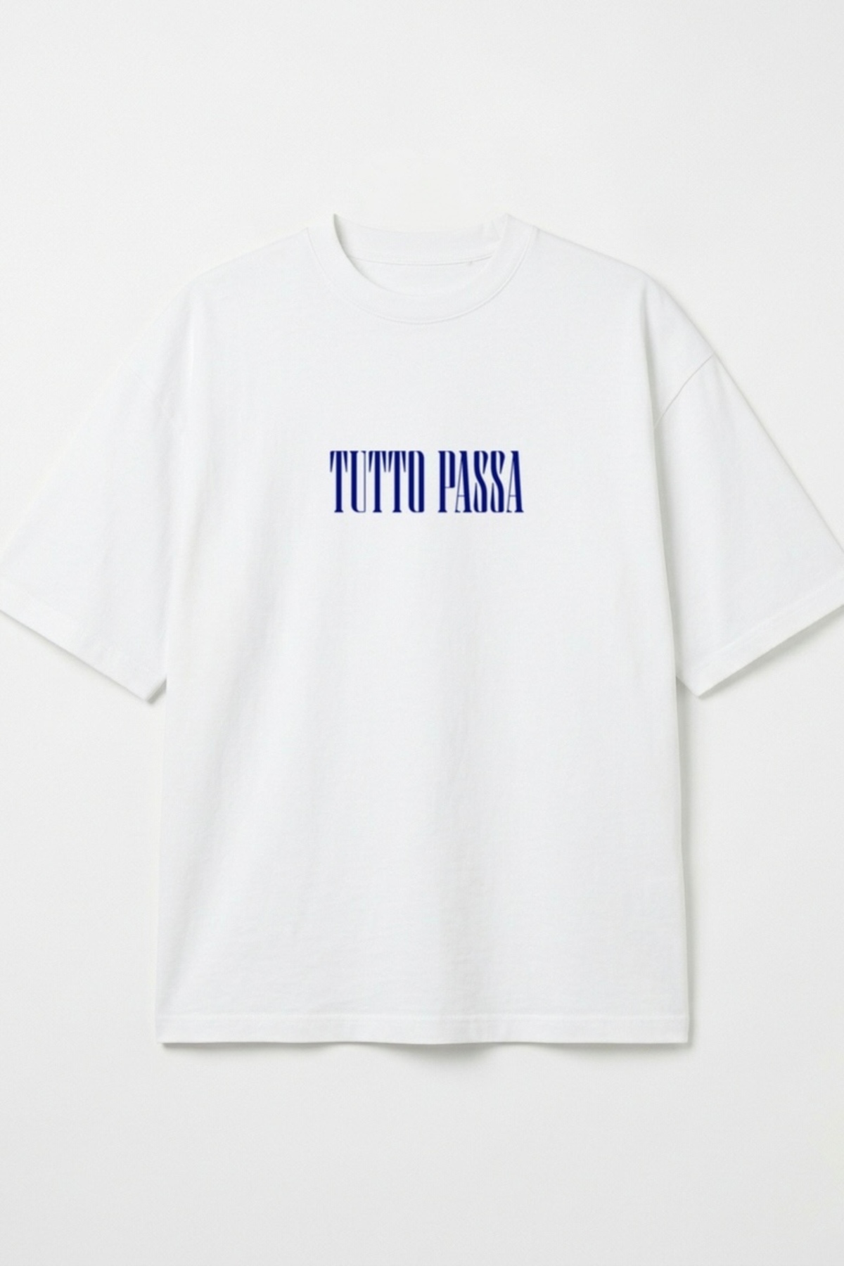 HOXİE Unisex Beyaz Tutto Passa Sırt ve Göğüs Baskılı Oversize T-shirt görsel 3