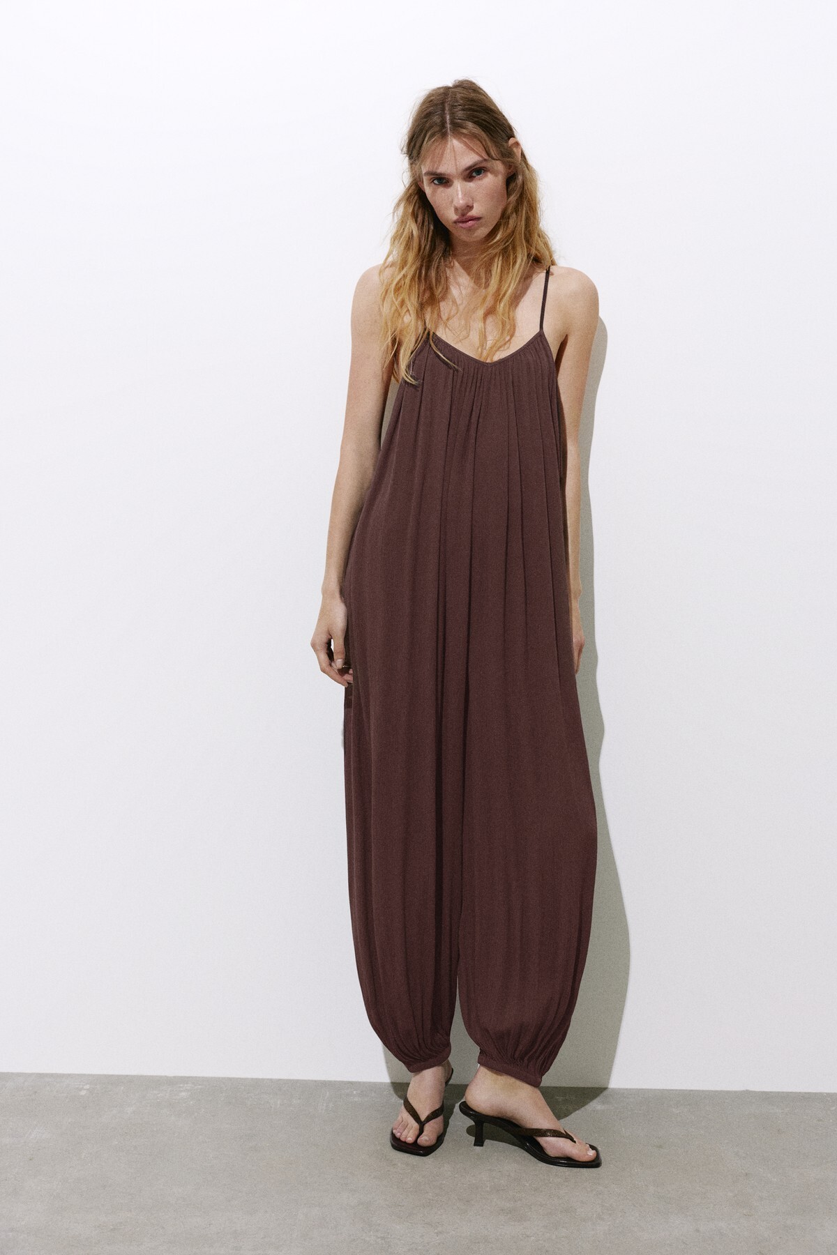 Shalwar jumpsuit with poured straps