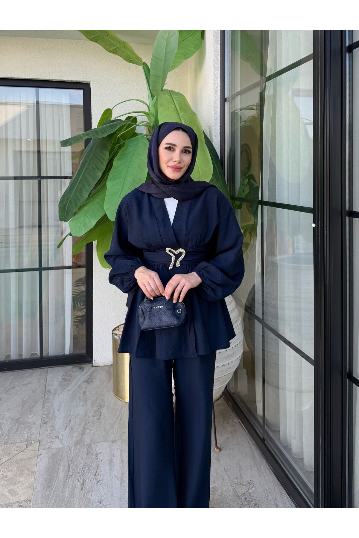 SS Design Liyana Kimono Takım Lacivert görsel 2