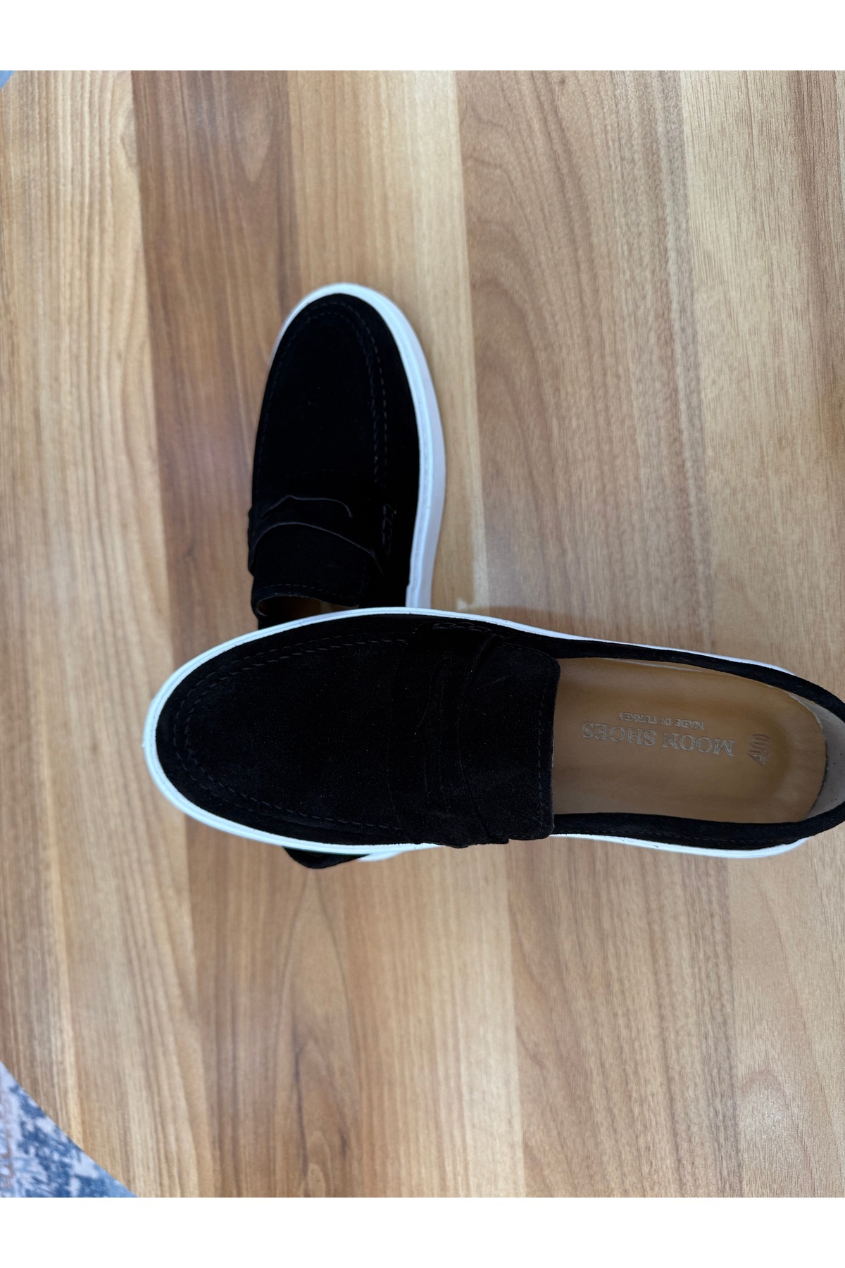 Milano Saphir LOAFER AYAKKABI KUZEY Siyah Suet Hakiki Deri Dikişli görsel 3