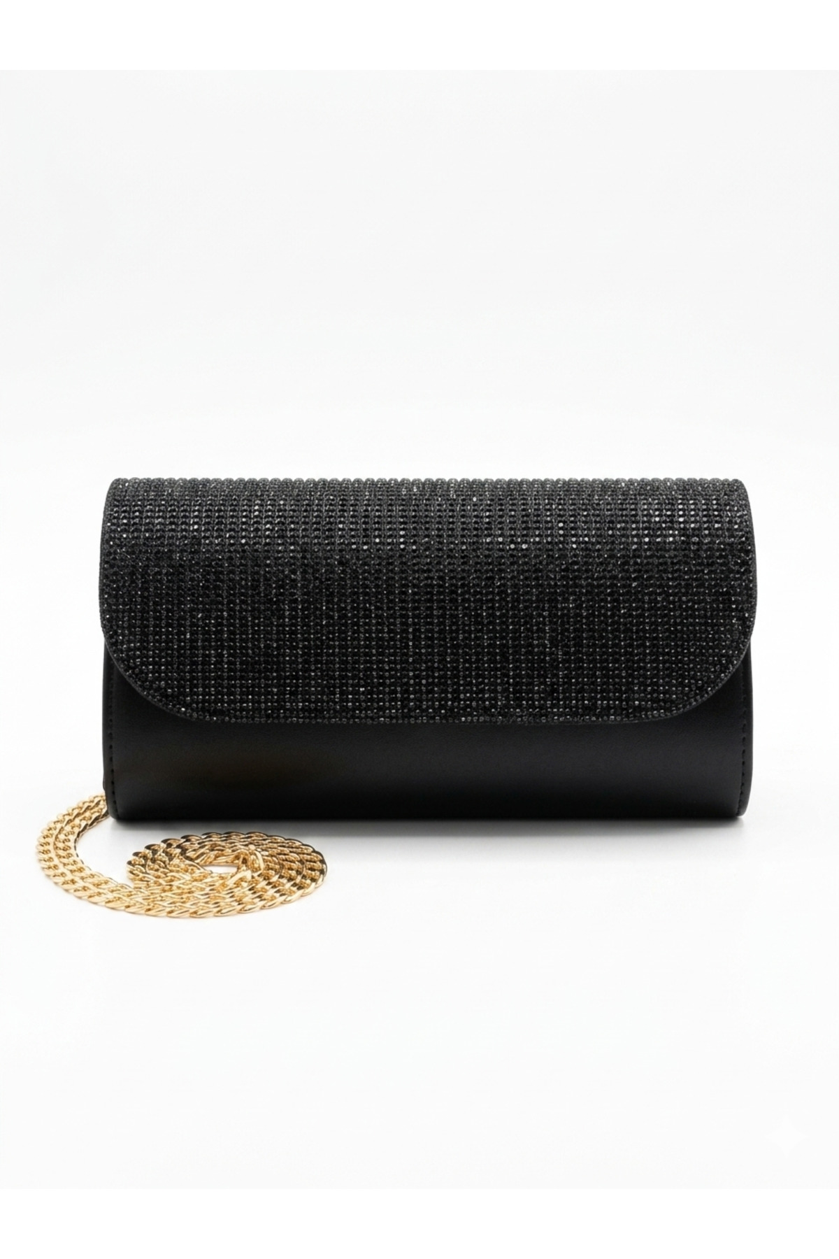 FN Bags Kadın Siyah Abiye Parlak Taş Detaylı Clutch