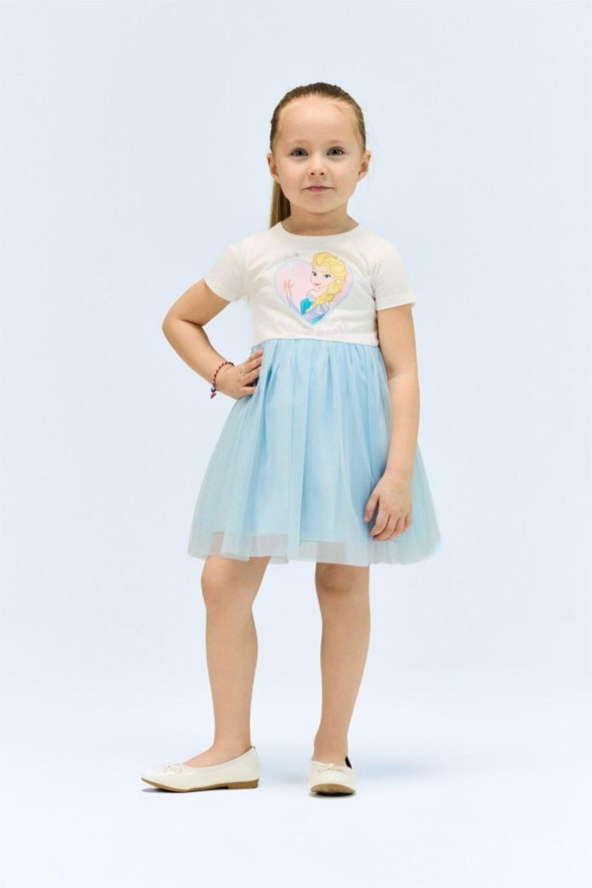 100% Cotton Frozen Short Sleeve Tutu Summer Dress Baby Girl E4874A525SM