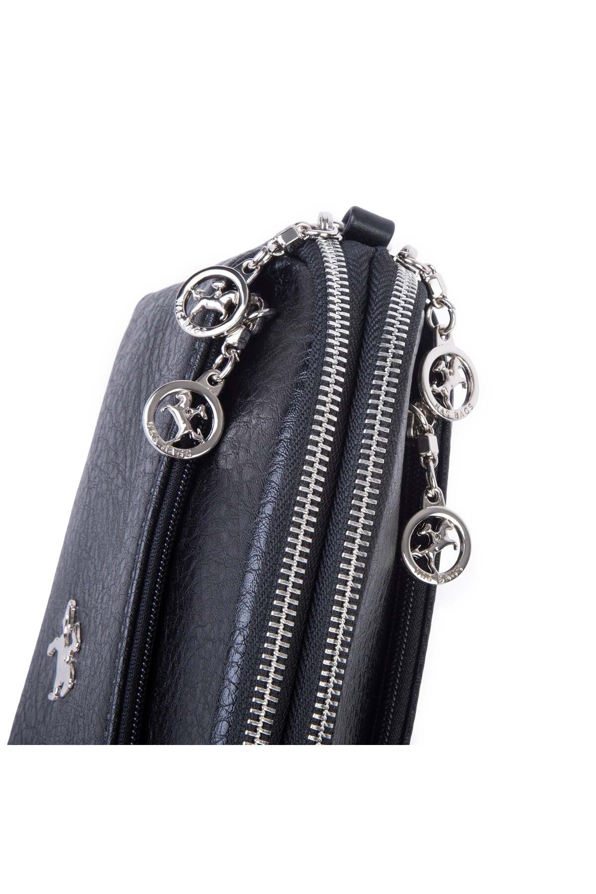 Nas Bag Kadın Günlük Sade Şık Çok Gözlü Çapraz Çanta (23x14 cm) Siyah Victoria görsel 3