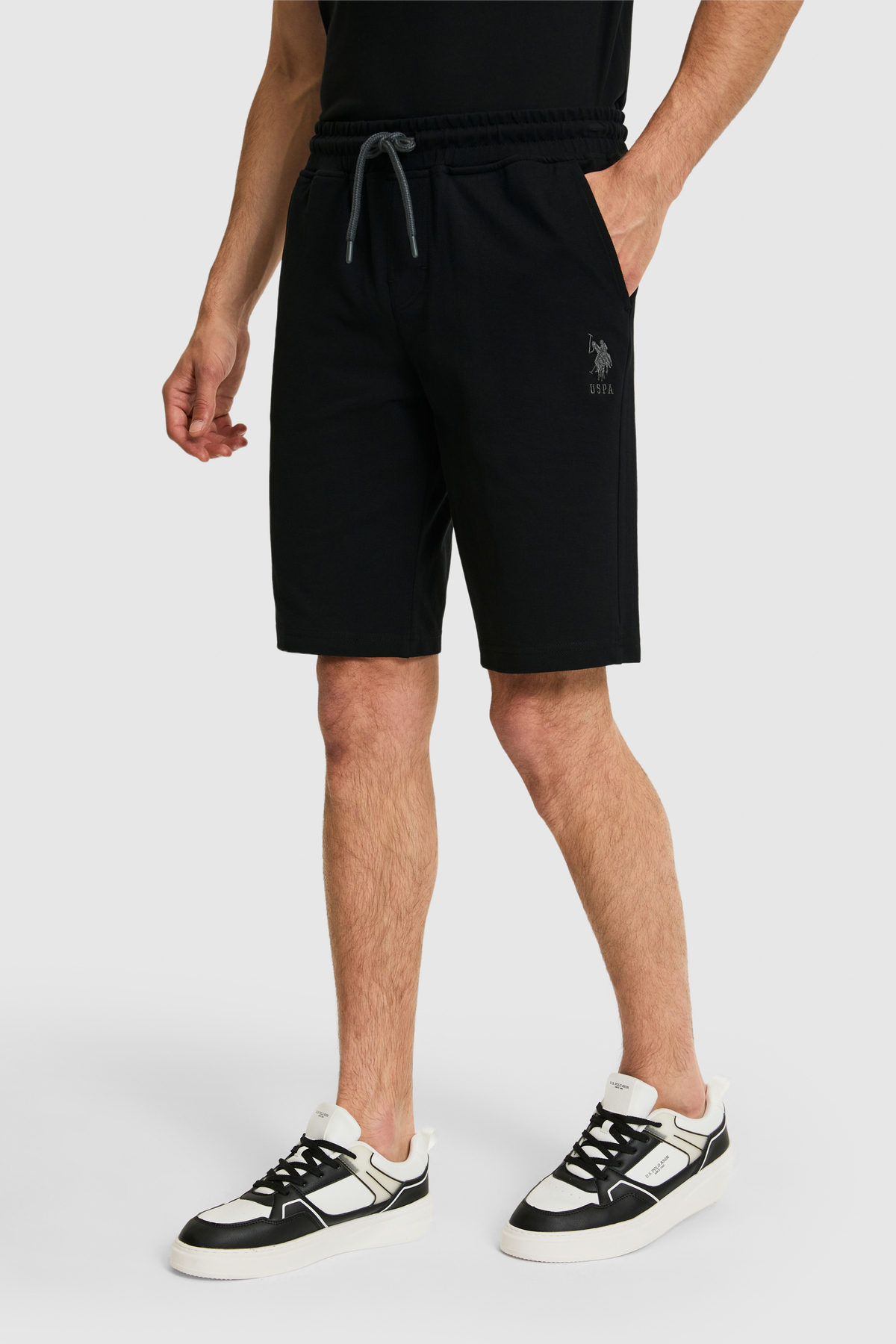 U.S. Polo Assn. Erkek Siyah Örme Şort 50322604-VR046 görsel 4