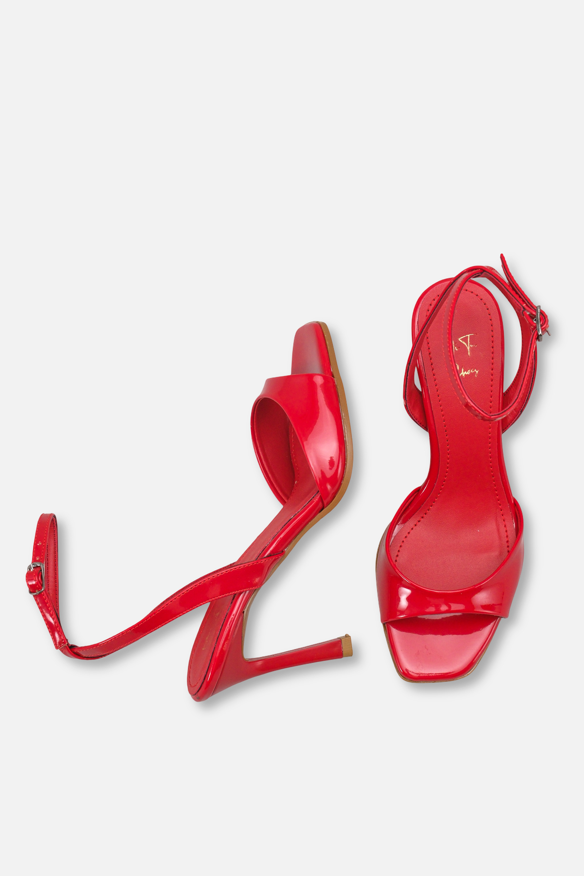 NITU Shoes Kırmızı Rugan Bilekten Bağlamalı Yüksek Topuklu Ayakkabı görsel 8