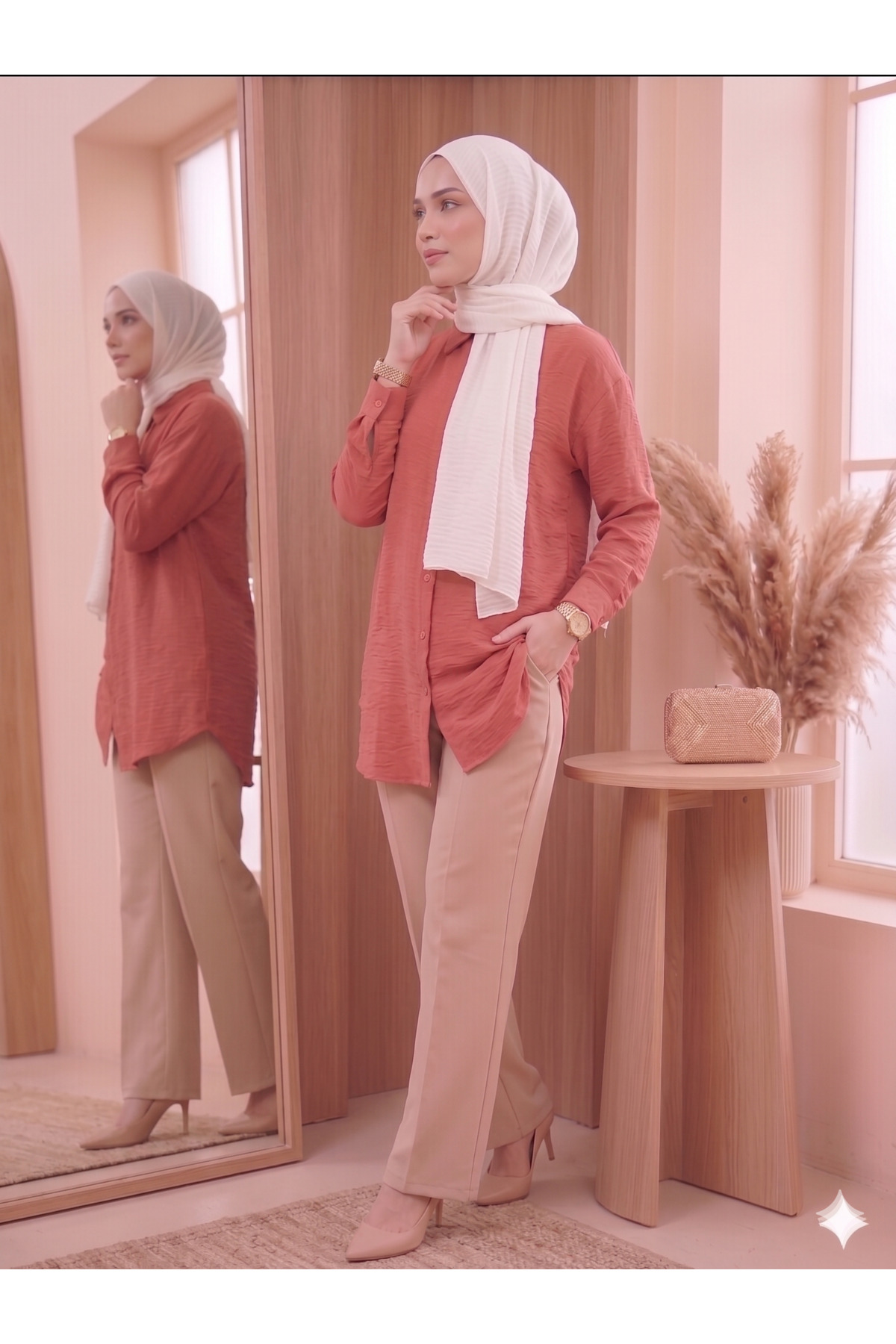 VıoShıne  Kadın Düğmeli Ayrobin Gömlek - Görsel 4