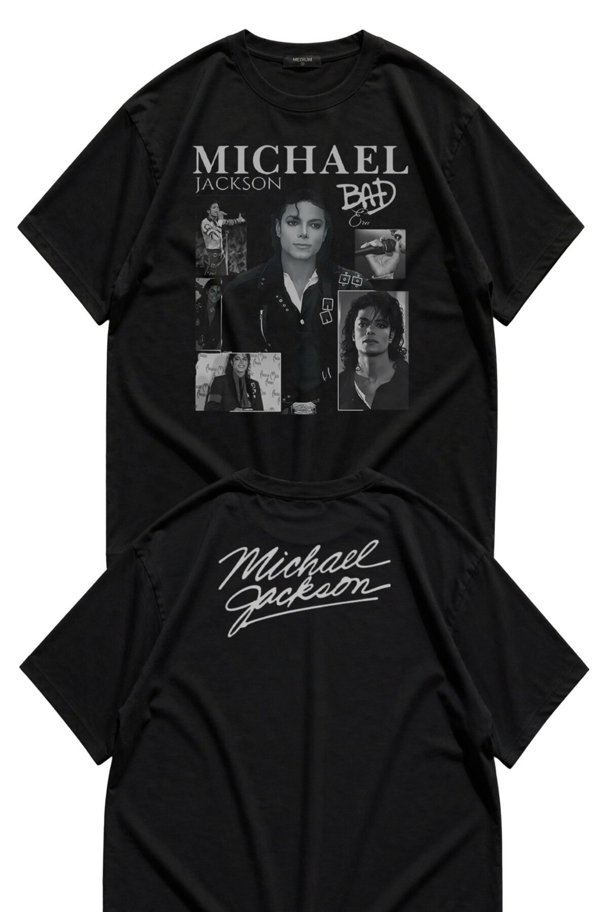 Fuddy Moda Unisex Oversize Michael Jackson Bad Ense Printed T-Shirt