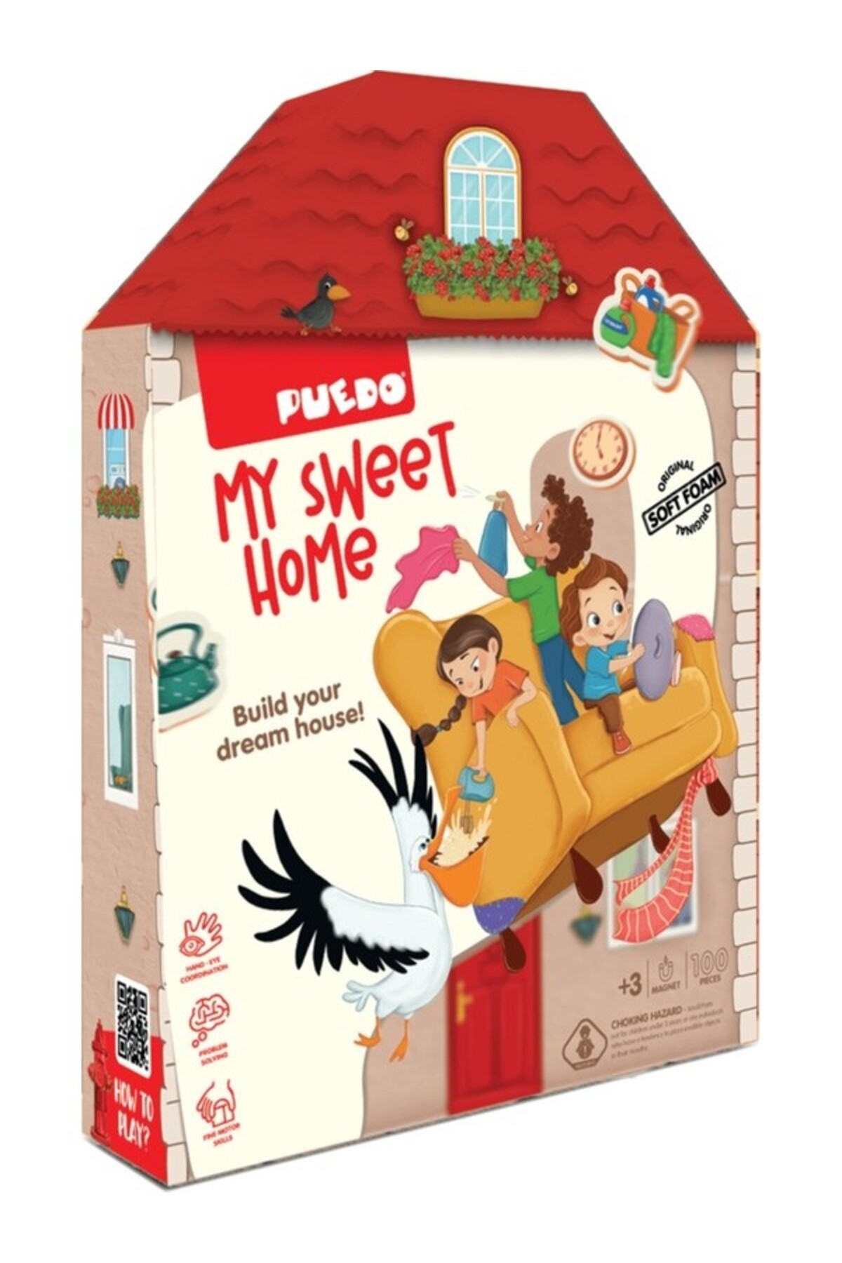 PUEDO My Sweet Home Manyetik Ev Oyunu – 101 Parça Eğitici Magnetik