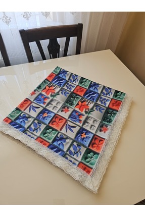 ELFİNA HOME DİJİTAL BASKILI RAŞEL LEKE TUTMAZ SOFRA BEZİ 200*200CM MASA ÖRTÜSÜ