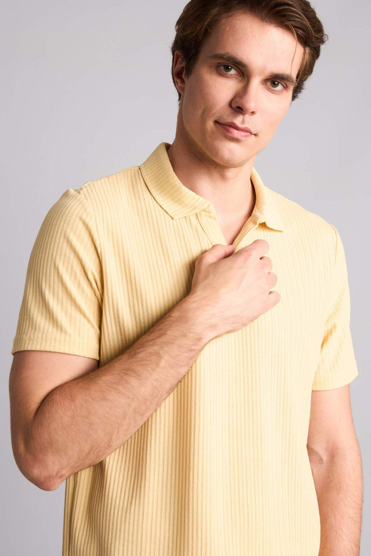 Defacto Regular Fit Short Sleeve Yellow Polo T-Shirt H8901Ax26Sm