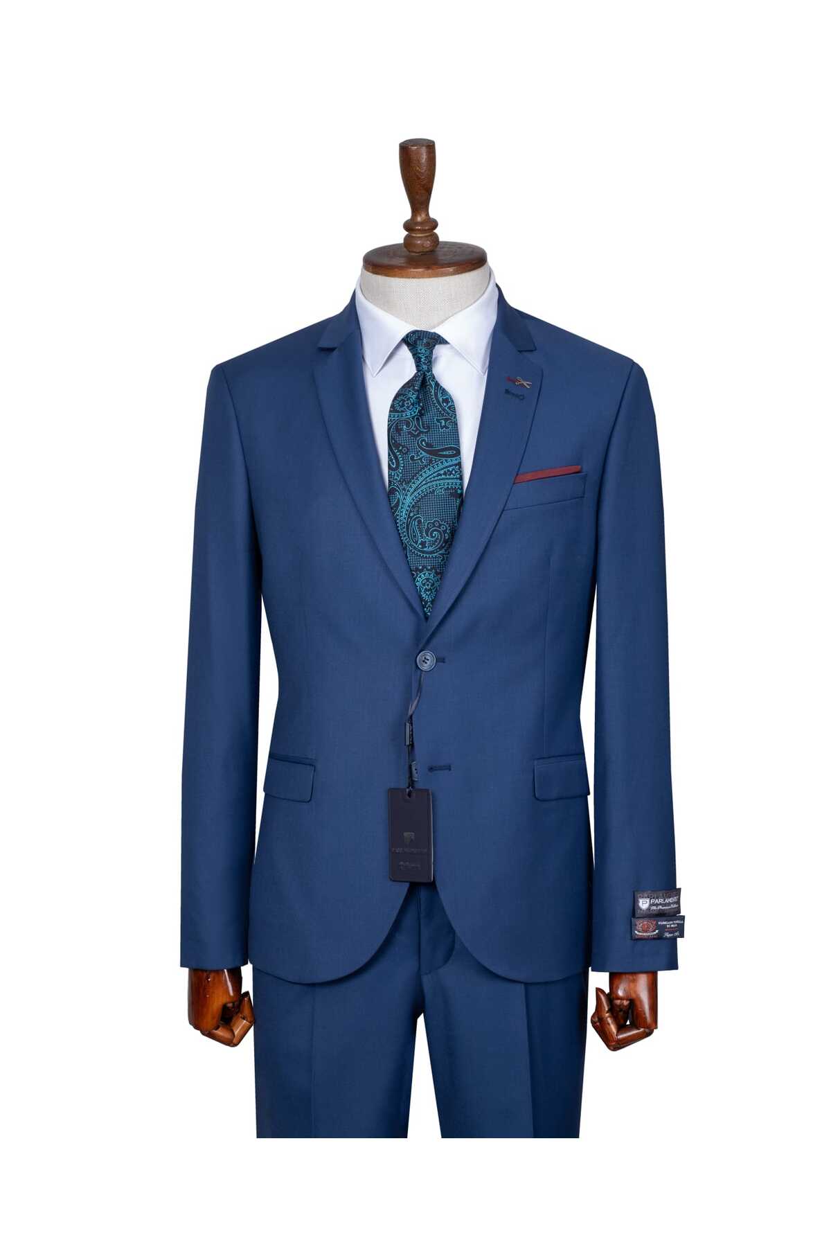 کت و شلوار مردانه Slim Fit — سرمه‌ای 47-mr-21-C422 — تصویر 3 از 4