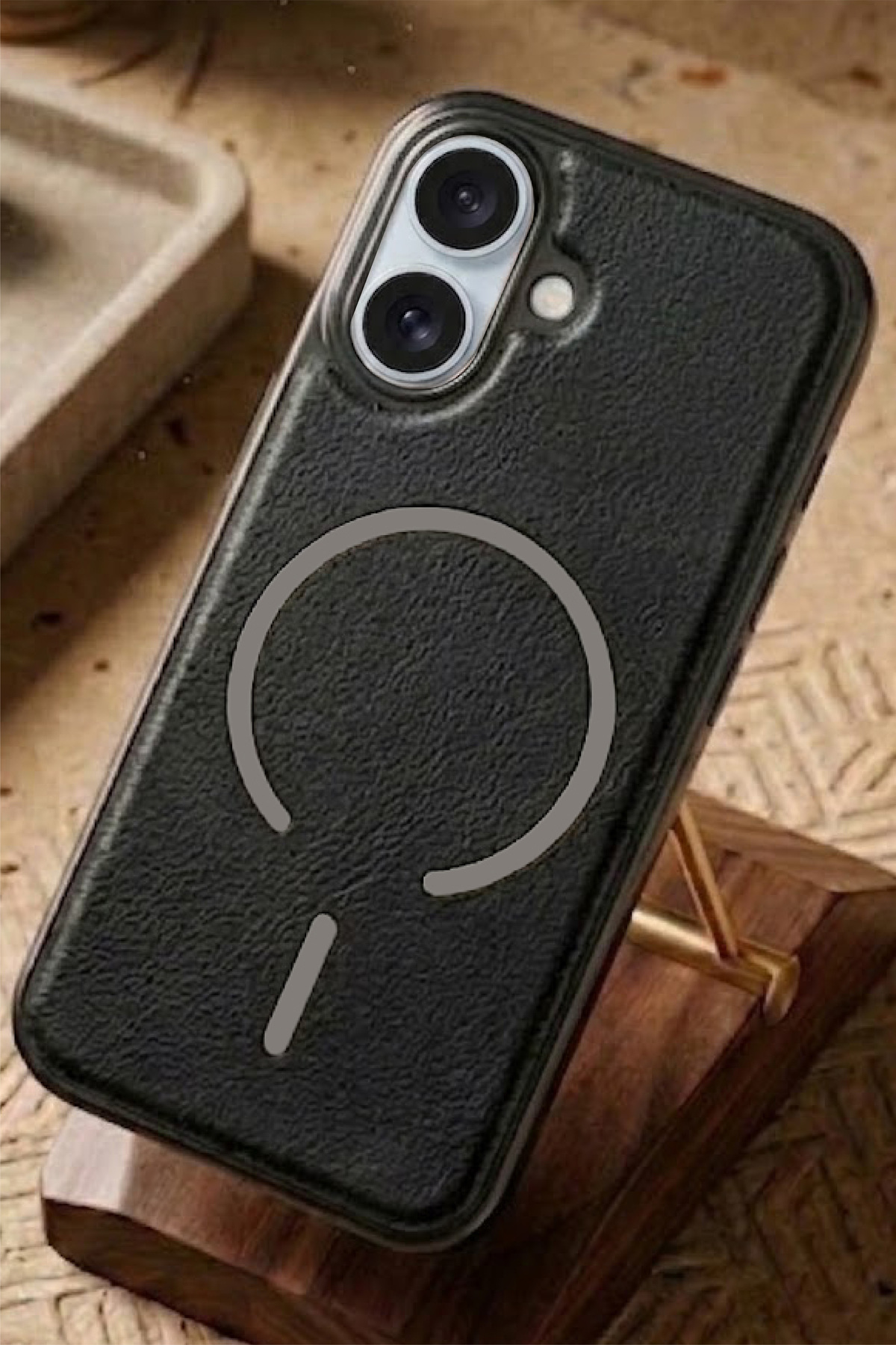 Iphone 16 Compatible Leather Cold Magsafe Cover Hard Ultra Thin Full Protection Wireless Charging Supported Case