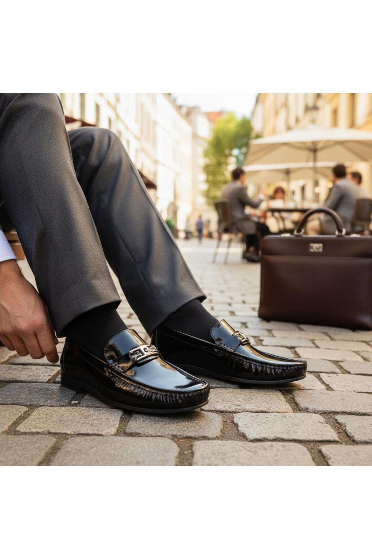 Pierre Cardin Pc-1642616 Erkek Hakiki Deri Rugan Loafer Ayakkabı görsel 2