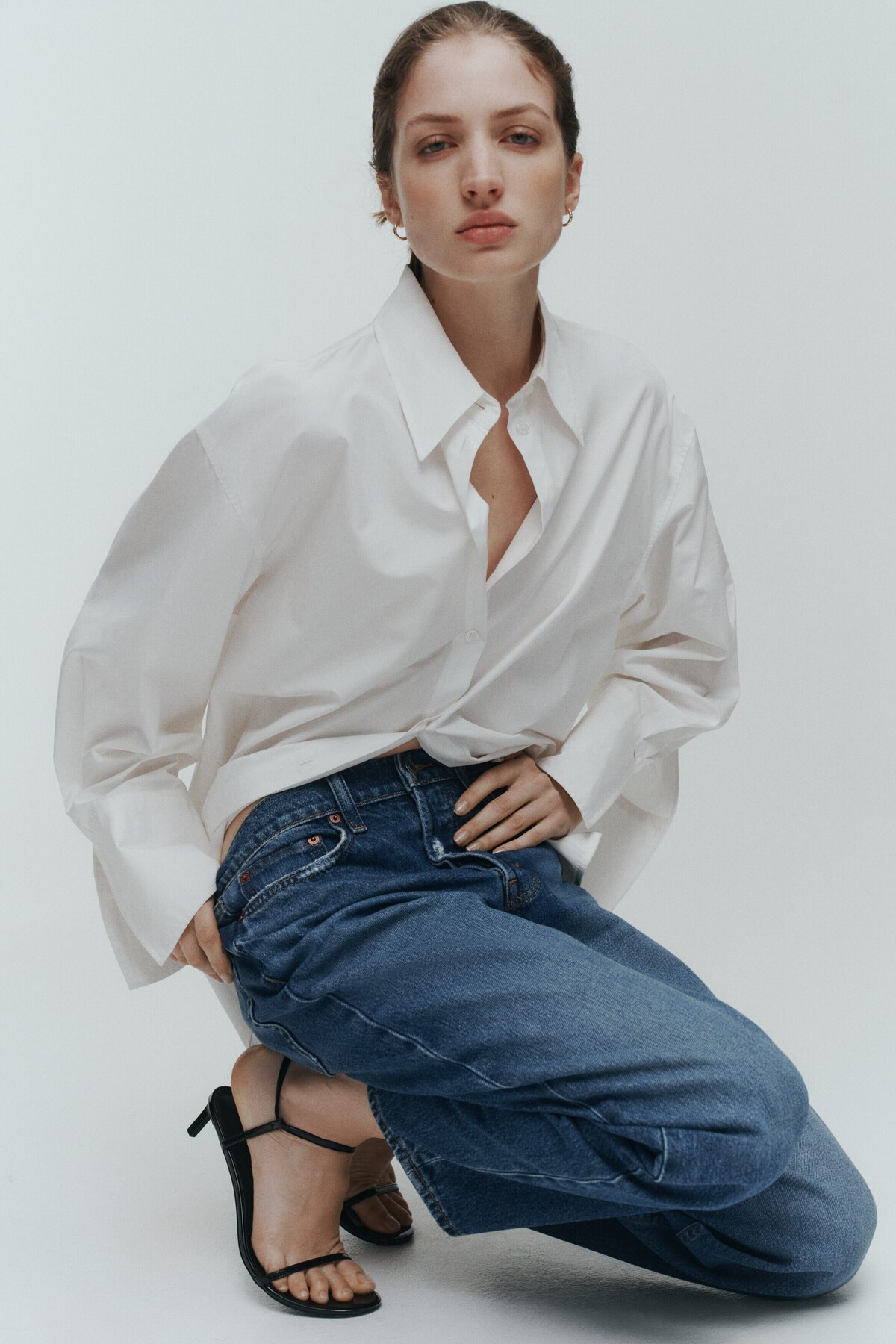 H&M Barrel High Waist Ankle Jeans görsel 3