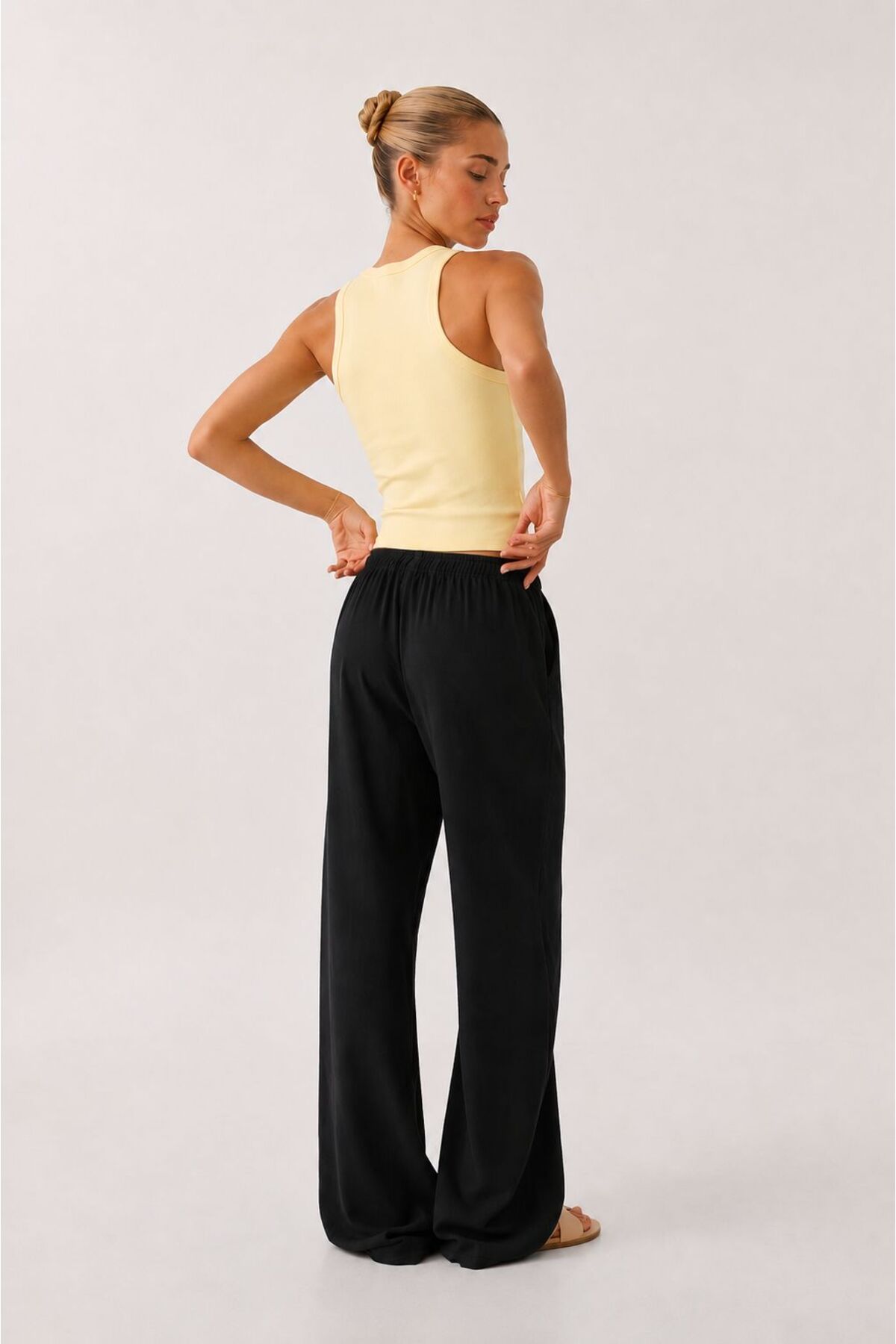 DOCE ELEGANTE Keten Karışımlı Bol Kesim Pantolon görsel 4