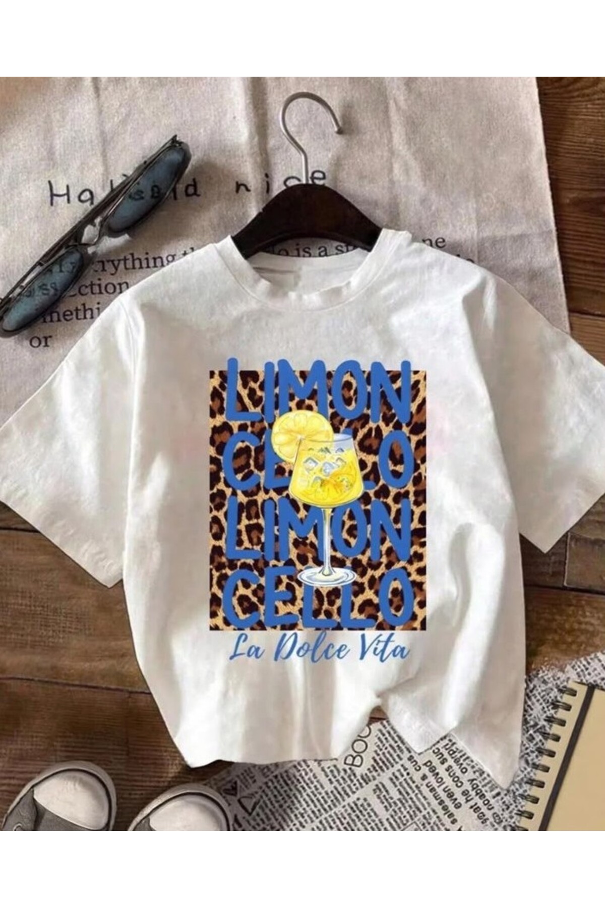Marco Fresco Lemon Cello Written Crew Neck White T-Shirt