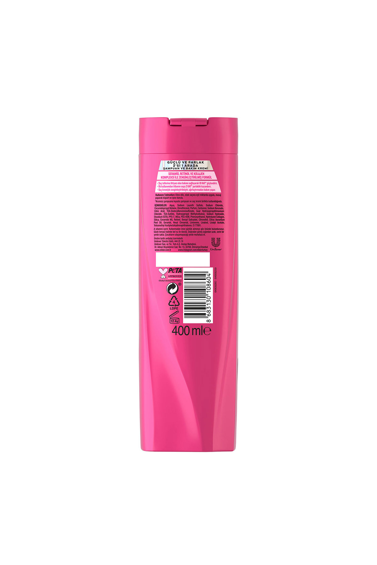 Şampuan ve Saç Bakım Kremi Güçlü ve Parlak 400 ml x4 — SET.UNİ.11232 — تصویر 8 از 8