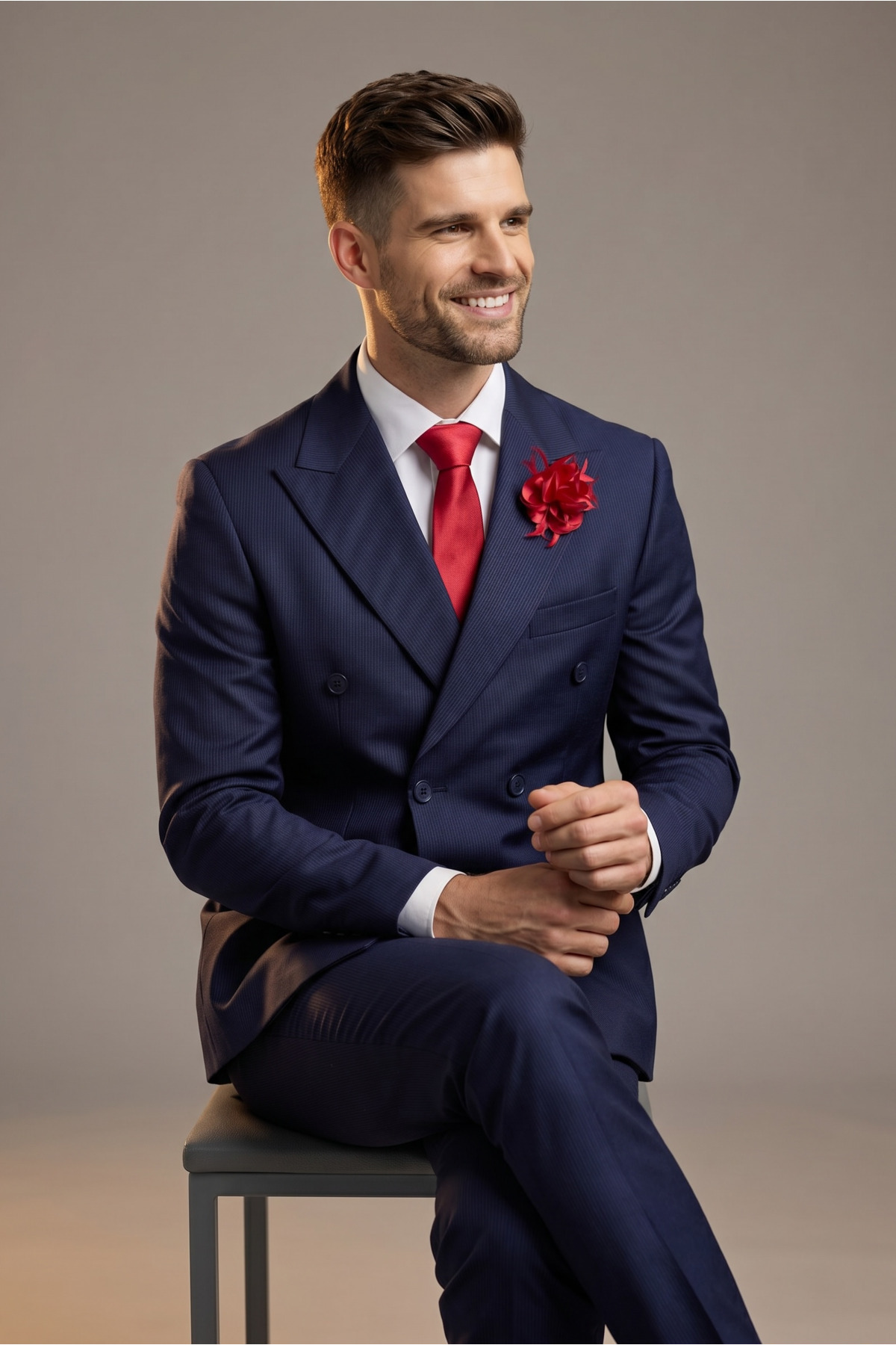 AtlasGiyim Erkek Kruvaze Fitilli Slim Fit Takım Elbise (new collection) görsel 3