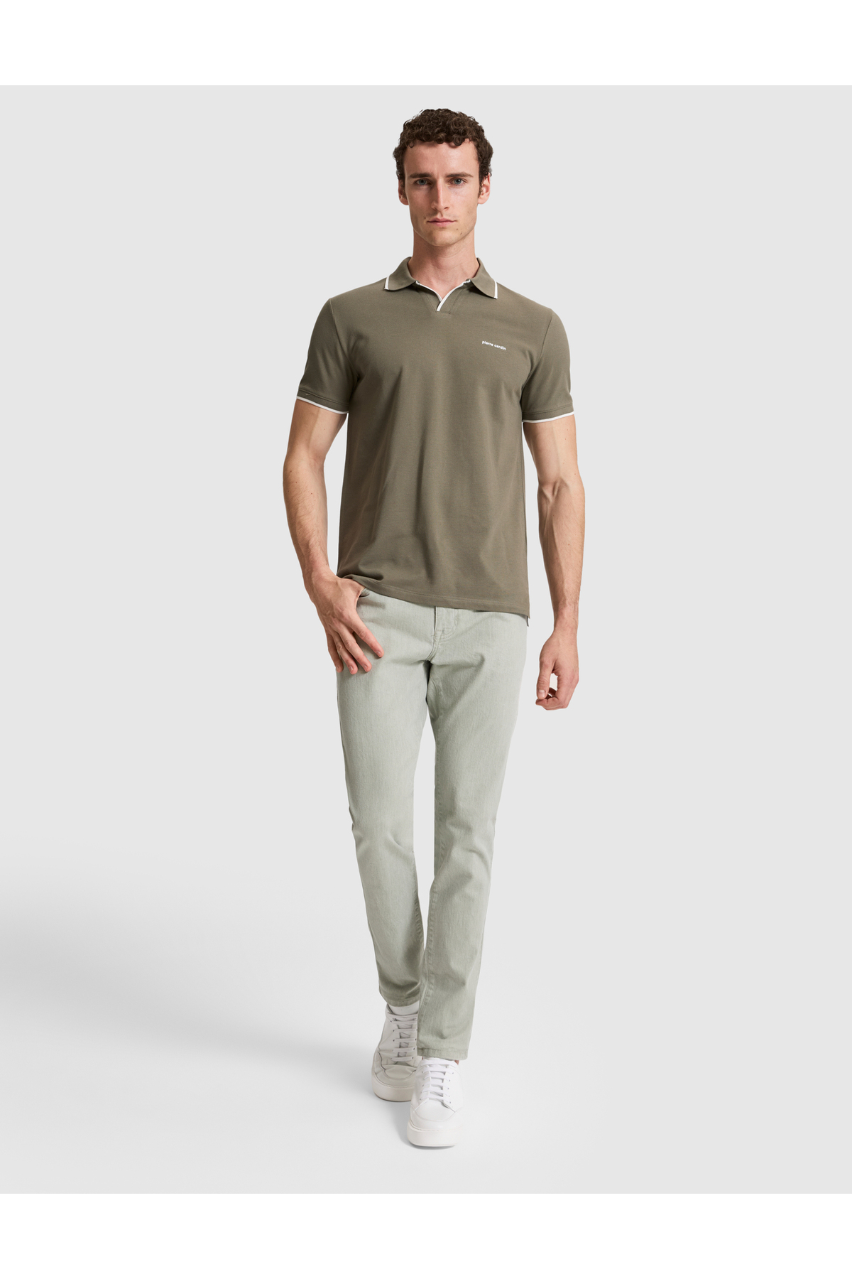 شلوار جین خاکی اسلیم فیت ۵۰۳۲۷۸۶۳-VR027 پیر کاردین شلوار جین Pierre Cardin