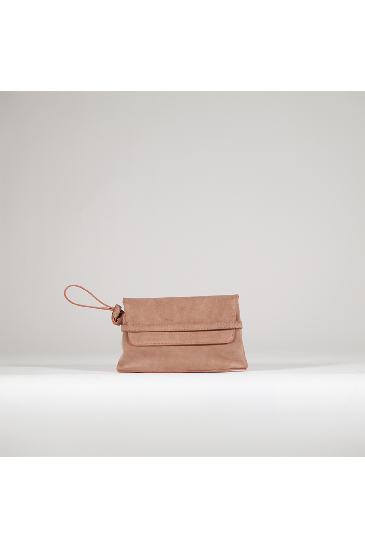BEGRA ATELIER BEGRA Elara %100 Hakiki Süet Clutch Çanta - Bej (Desert)