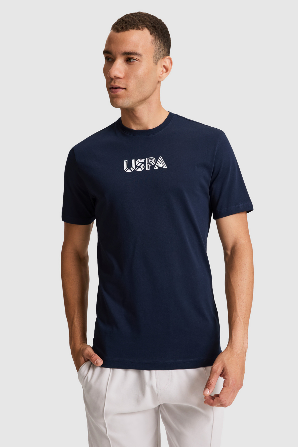 U.S. Polo Assn. Men's Navy Blue Regular Fit Crew Neck Basic T-Shirt 50325245-Vr033