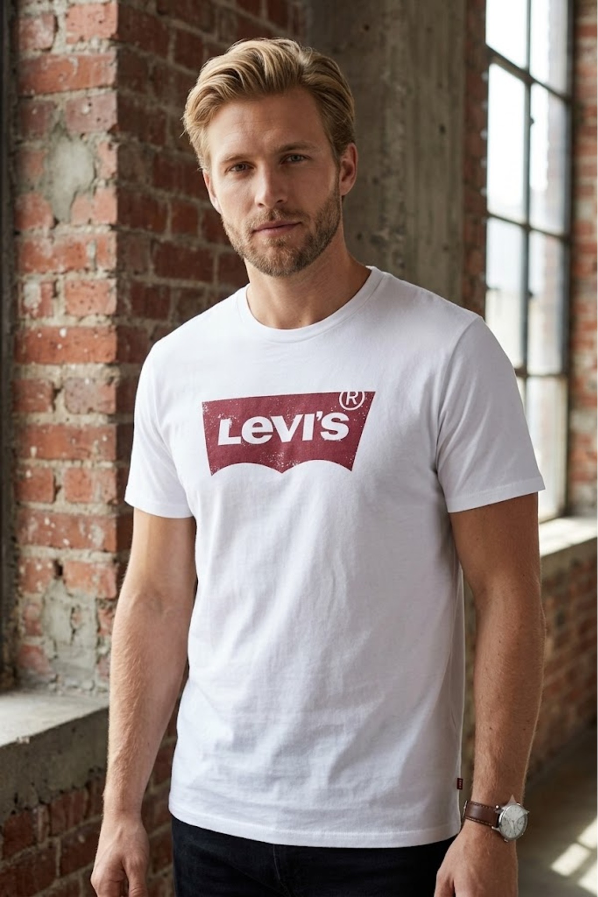 Levi's Cotton Standard Fir White Men's T-Shirt