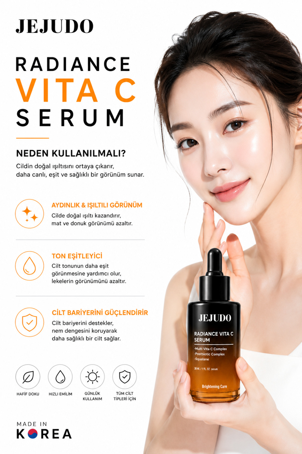 Radiance Vita C Serum %10 Multi Vita C Complex Leke Karşıtı Aydınlatıcı C Vitamini Yüz Serumu 30 ml — Jejudo1 — تصویر 2 از 4
