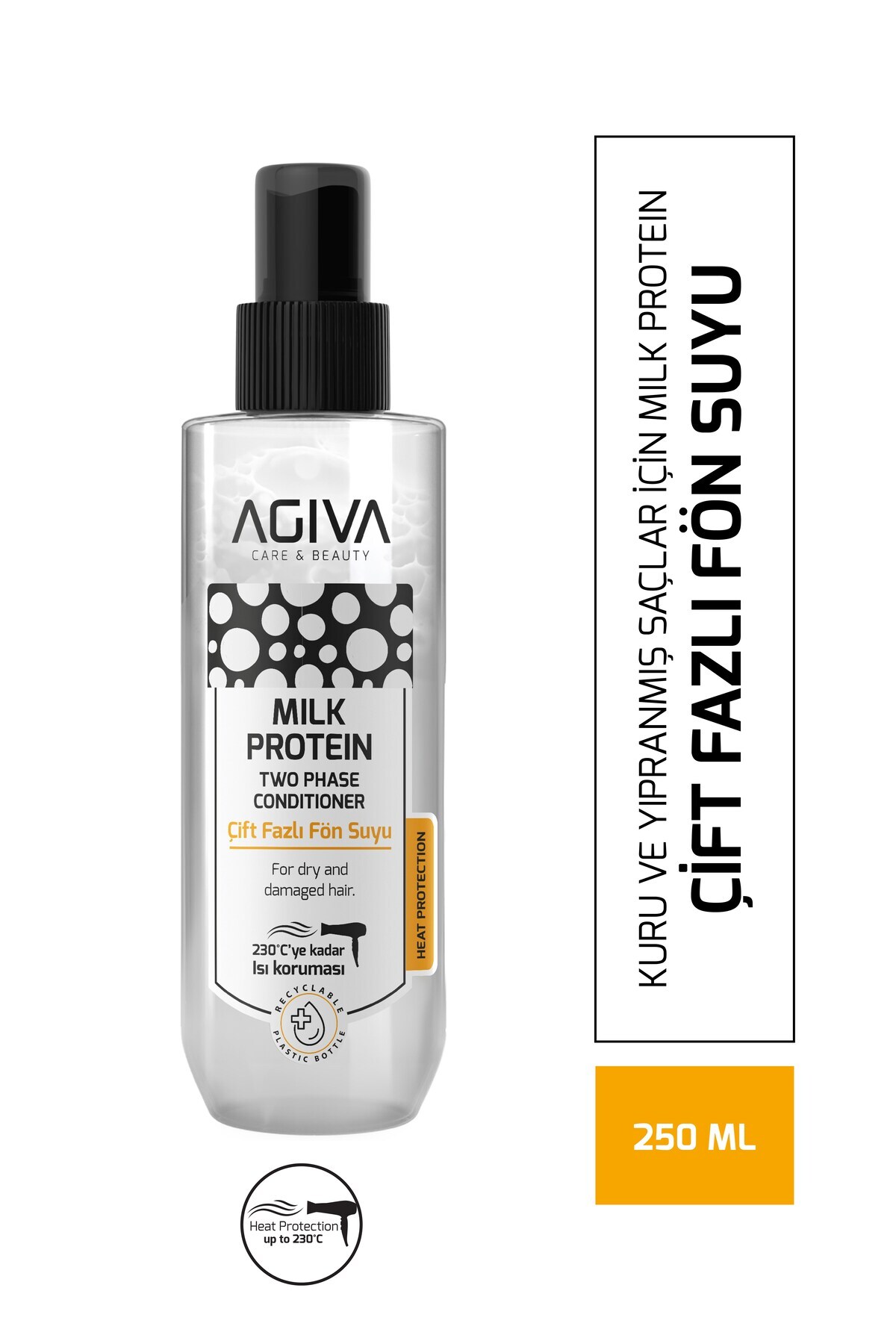 agıva Milk Protein Onarıcı, Besleyici ve Isı Koruyucu Çift Fazlı Fön Suyu - 250 ml — 001-SER-215