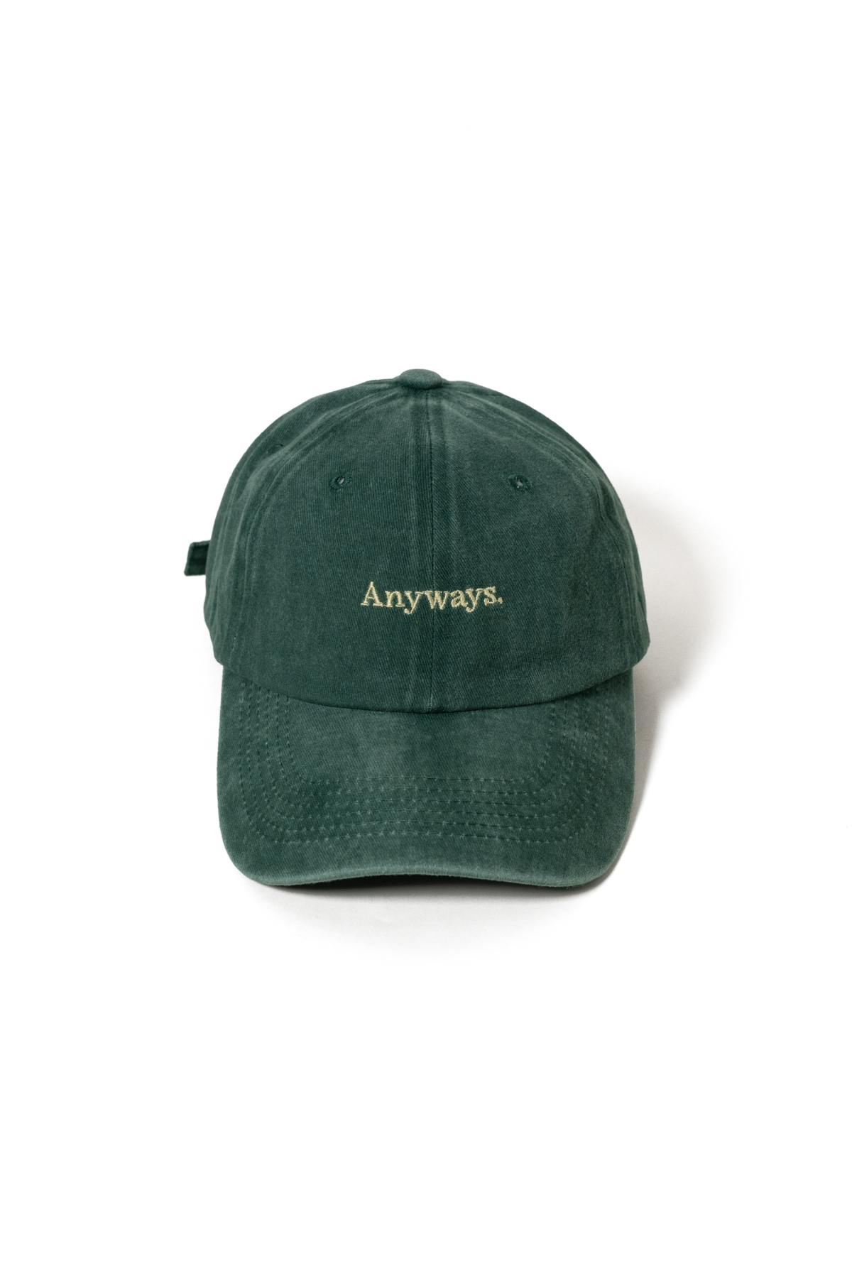 Nome Studio Nakışlı Yeşil Şapka Anyways Minimal Streetwear ve Açık Sarı Yazı Nakışlı Pamuklu Şapka